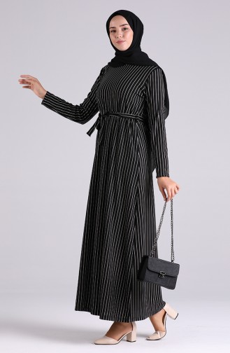 Schwarz Hijab Kleider 5708Y-01