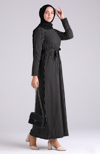 Schwarz Hijab Kleider 5708Y-01