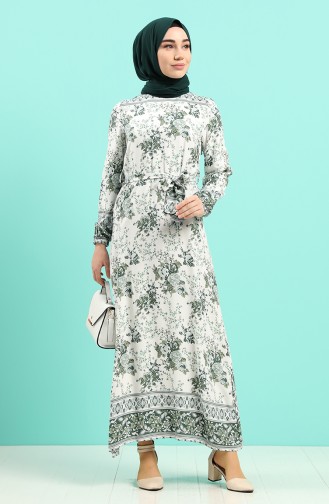 Khaki Hijab Kleider 12047-01