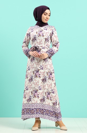 Purple Hijab Dress 12047-02