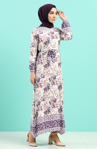 Purple Hijab Dress 12047-02