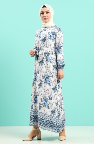 Saxe Hijab Dress 12047-03