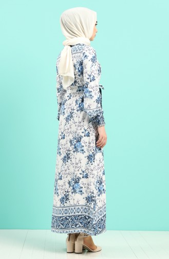 Saxe Hijab Dress 12047-03