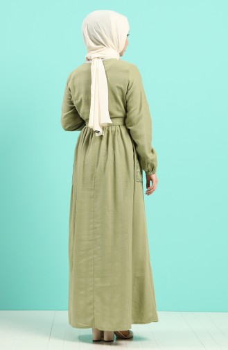 Khaki Hijab Dress 8005-02