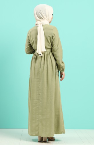 Khaki Hijab Kleider 8005-02