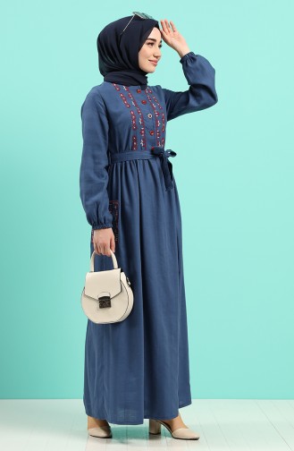 Indigo Hijab Dress 8005-07