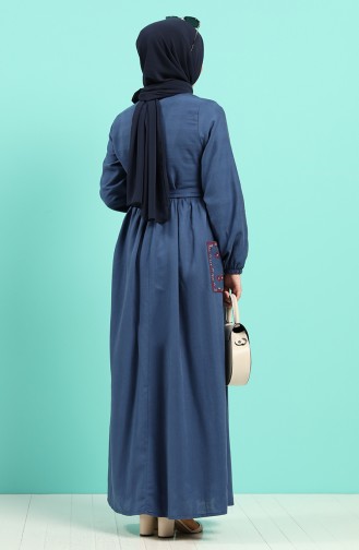 Indigo Hijab Dress 8005-07