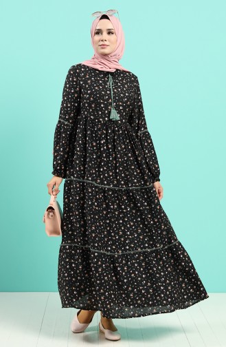 Black Hijab Dress 8089-01