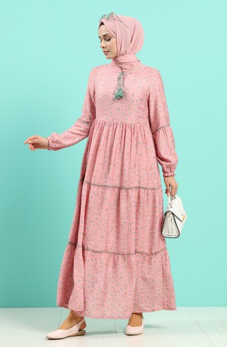 Robe Hijab Rose Pâle 8089-04