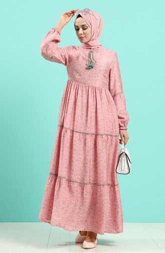 Robe Hijab Rose Pâle 8089-04