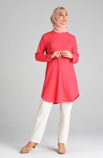 Düz Basic Tunik 0100-03 Mercan