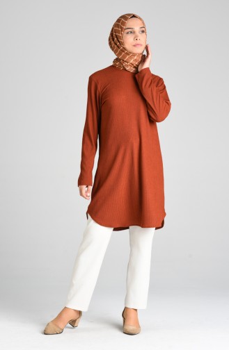 Düz Basic Tunik 0100-04 Taba