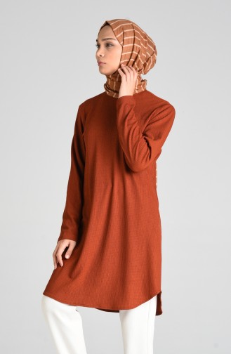 Düz Basic Tunik 0100-04 Taba