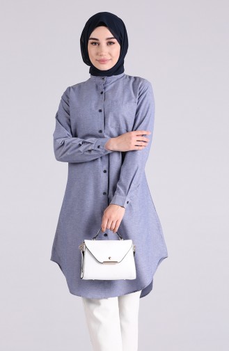 Mandarin Collar Pocket Tunic 2515-03 Gray 2515-03