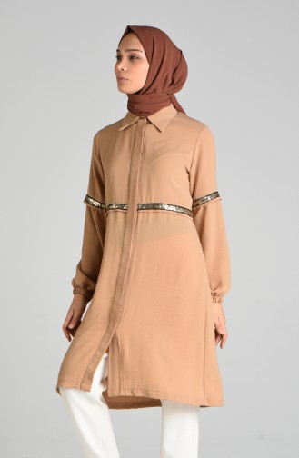 Payetli Tunik 2412-05 Camel