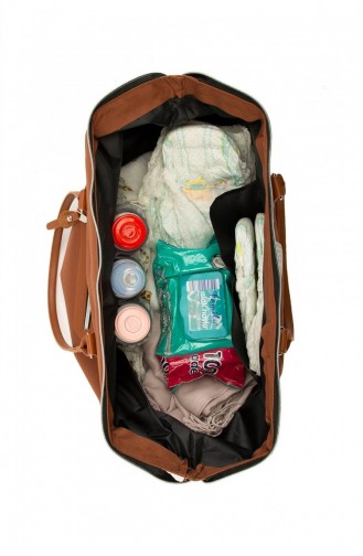 Bagmori Baby Bag Baskılı Bebek Bakım Çantası M000002169 Taba