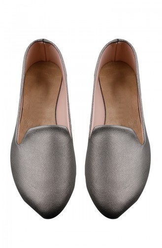 Silver Gray Woman Flat Shoe 0121-14