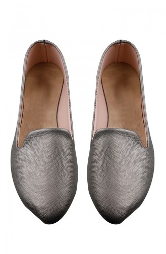 Silver Gray Women`s Flats 0121-14