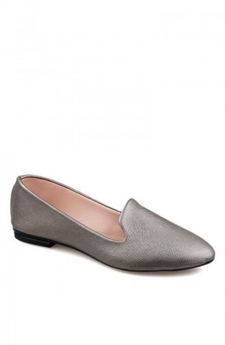 Silver Gray Woman Flat Shoe 0121-14