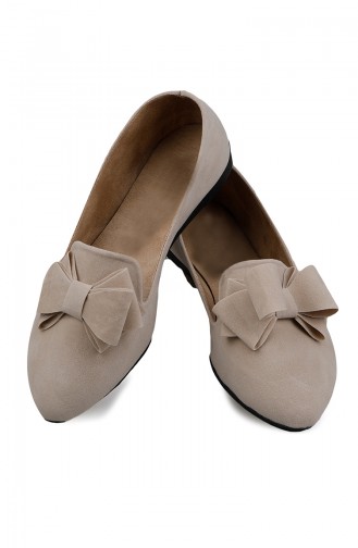 Cream Woman Flat Shoe 0126-08