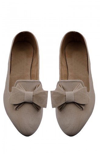 Cream Women`s Flats 0126-08