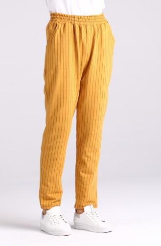 Striped Straight-leg Trousers 3100-01 Mustard 3100-01