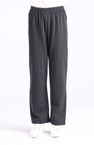 Striped Wide Leg Pants 3300-02 Black 3300-02