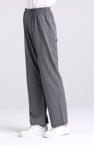 Striped Wide Leg Trousers 3300-03 Anthracite 3300-03
