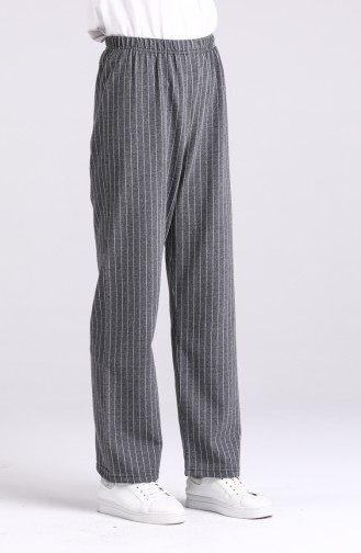 Striped Wide Leg Trousers 3300-03 Anthracite 3300-03