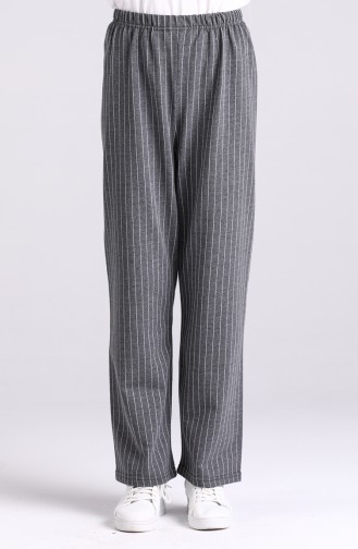 Striped Wide Leg Trousers 3300-03 Anthracite 3300-03