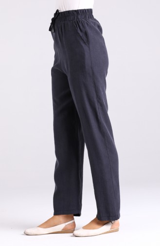 Aerobin Trousers with Fabric Pockets 0555a-01 Navy Blue 0555A-01