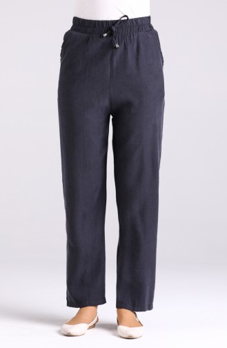 Aerobin Trousers with Fabric Pockets 0555a-01 Navy Blue 0555A-01