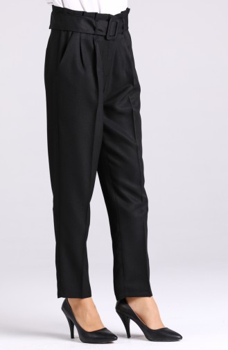 Belted Straight Leg Pants 1123-07 Black 1123-07