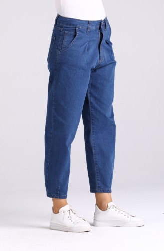 Mom Jeans with Pockets 5010-02 Navy Blue 5010-02