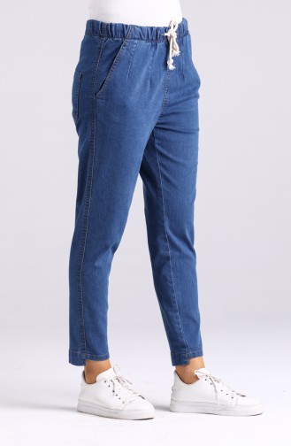 Jeans with Pockets 5012-02 Navy Blue 5012-02