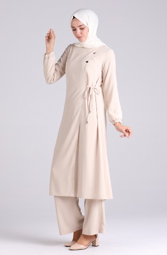 Tie Tunic Trousers Double Suit 6858-04 Beige 6858-04