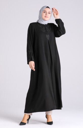 Schwarz Hijab Kleider 1090-01