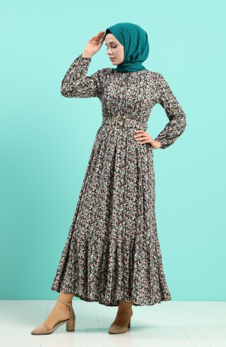 Schwarz Hijab Kleider 4544-01