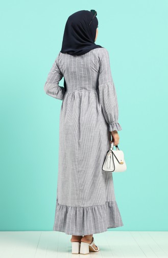 Schwarz Hijab Kleider 8071-04