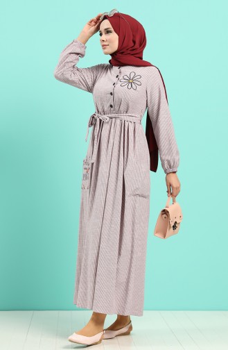 Weinrot Hijab Kleider 8075-01