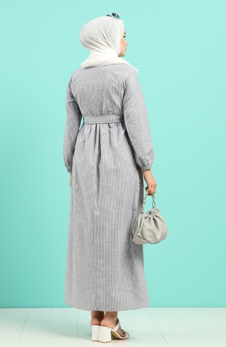 Dunkelblau Hijab Kleider 8075-04