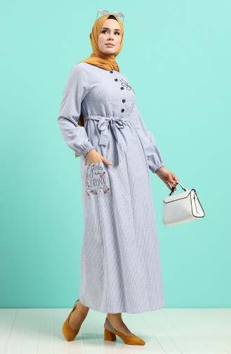 Robe Hijab Bleu 8075-05