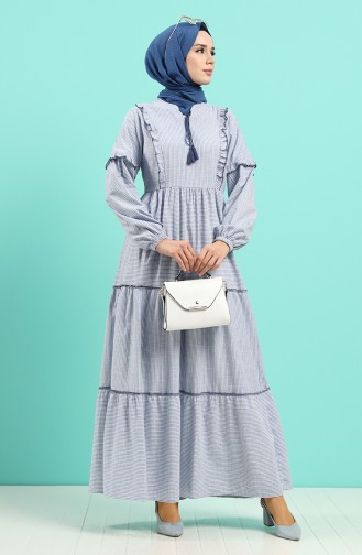Blue Hijab Dress 8098-04