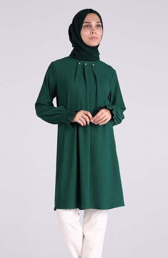 Düz Basic Tunik 0102-04 Zümrüt Yeşili