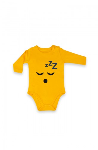 Bebek 3Lü Baskılı Çıtçıtlı Body 09759-01 Sarı Ekru