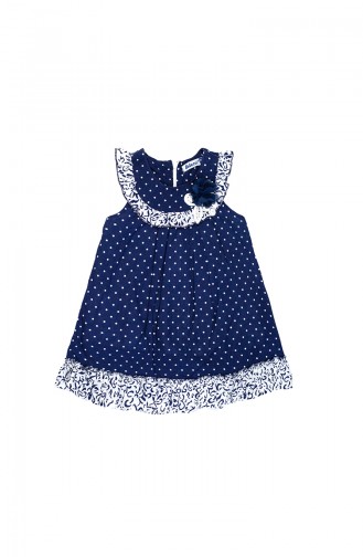 Girls Dress with Ruffle Detail 09790-03 Navy Blue 09790-03