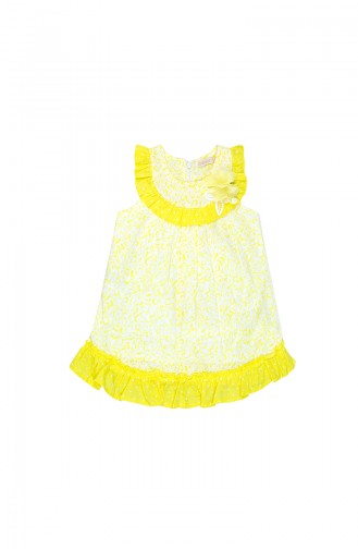 Girls Ruffle Detailed Dress 09790-04 Yellow 09790-04