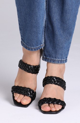 Black Summer slippers 0810-01