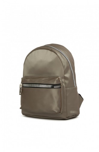 Bagmori Saten Fermuarlı Mini Sırt Çanta M000004158 Gri