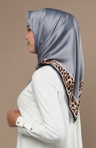 Karaca Dijital Rayon Eşarp 90693-09 Gümüş Gri Siyah